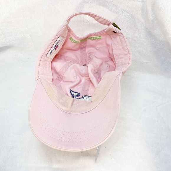 Vineyard Vines Women's Adjustable Baseball Cap Hat Powder Pink with Green Whale - Picture 6 of 8